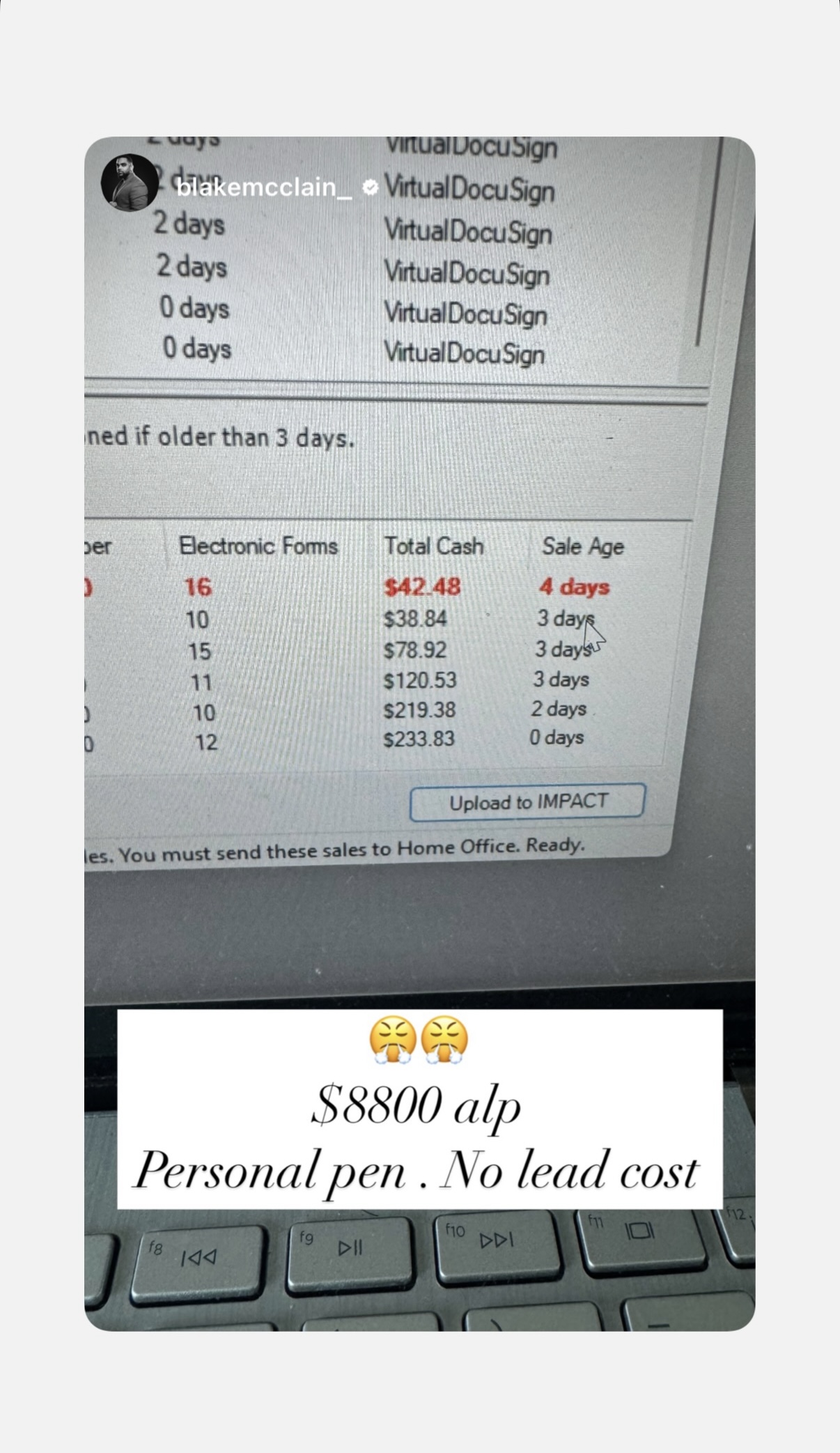 Agent earnings proof